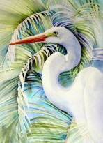 Palms, Great Egret